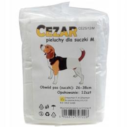 Cezar Pampersy pieluchy dla suczki M 12 szt. (obwód 26-38 cm)