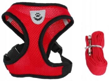Szelki bezuciskowe spacerowe dla psa ze smyczą L Oddychają