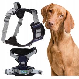 Szelki dla psa bezuciskowe z rączką typu Guard L Granatowy