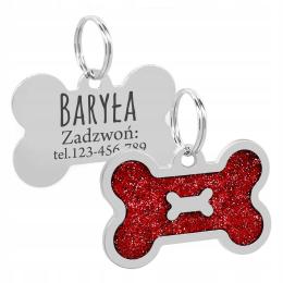 Identyfikator Adresówka kość Psa Kota Metal Grawer Adres Telefon Zawieszka