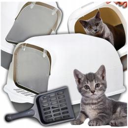 Duża Kuweta Kryta Dla Kota Zamknięta dla Kota Pochłaniacz Filtr Łopatka XXL