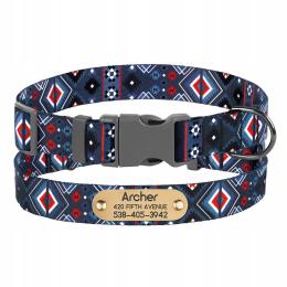 Wzorzysta obroża dla psa Szary rozmiar S