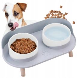 Miska Dla Psa Kota Miski Na Stojaku Podwójna stojak Duroplast zestaw misek