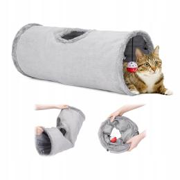 Zabawka legowisko Tunel Dla Kota pluszowy Zamszowy okrągły składany