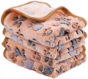 Kocyk Pluszowy Miękki Polarowy W Łapki Przytulny Dla Psa Kota 160x200