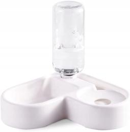 Miska z Dozownikiem Wody Dla Kota Psa Narożna Biała