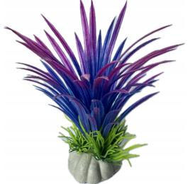 Roślinka Do Akwarium Terarium Sztuczna Ozdoba Dekoracja Fioletowa wys. 11CM