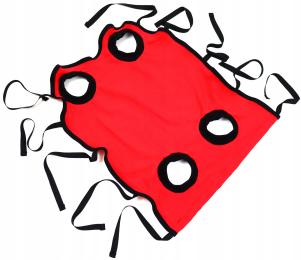 Fartuszek ubranko pooperacyjne Xs. Kot, królik, pies. Kubrak czerwony.