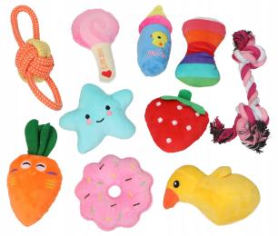 Zestaw 10 Zabawek dla Psa Pluszaki Gryzaki Aporcik