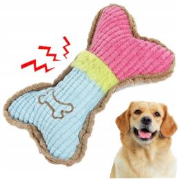 Zabawka Dla Psa Kota Pluszowa Kość Piszczałka Gryzak Szarpak Duży 17CM