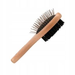 Pet Nova Szczotka dwustronna drewniana dla psa S