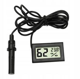 Termometr Higrometr z sondą LCD do terrarium baterie w zestawie