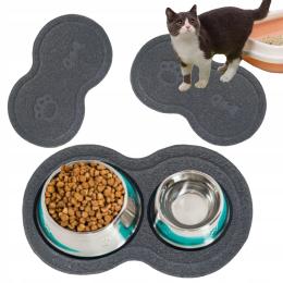 Antypoślizgowa Podkładka Pod Miski Psa Kota Szara