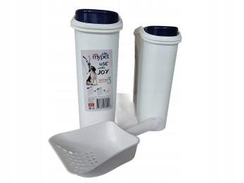 Zestaw Pojemników Na Karmę Dla Zwierzat Z ŁOPATKĄ"ROTHO"6L,4L