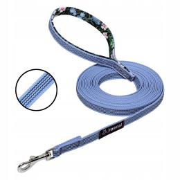 Smycz dla małego psa treningowa gumowana 5m wrzosowa Rascal