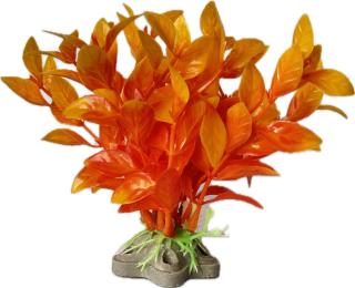 Roślinka Do Akwarium Terarium Sztuczna Ozdoba Dekoracja Pomarańczowa 13CM