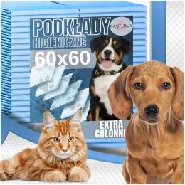 100X Podkłady Chłonne Higieniczne Maty Jednorazowe Dla Psów I Kotów 60x60