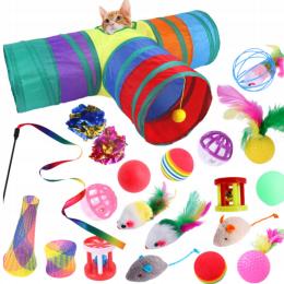 Zestaw Zabawki Dla Kota Ryba Duży Tunel Wędka