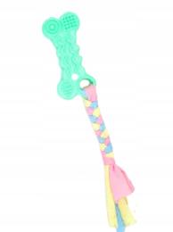 Zabawka gryzak dla szczeniąt Tpr czyszczący zęby z szarpaczkiem