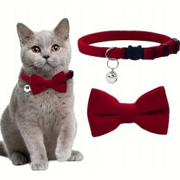 Obroża Dla Psa Kota Welurowa Kokarda Mucha Muszka Na Wyjątkową Okazję
