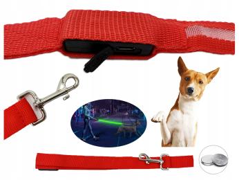 Smycz Led dla psa 120cm świecąca Czerwona 38