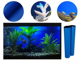 Niebieskie Tło do Akwarium Samoprzylepne Wysokość 45 cm Długość Każda!