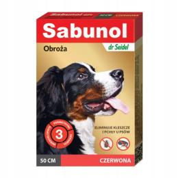 Sabunol obroża na pchły i kleszcze dla psa czerwona 50cm