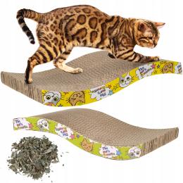 Drapak Dla Kota Kartonowy Duży Poziomy Leżak Fala Kocimiętka 1819