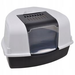 Kuweta Dla Kota Narożna Zamknięta biała antracyt