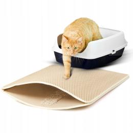Mata Wycieraczka Pod Kuwetę Dla Kota Na Żwirek Podkładka Beżowa 60x45 XXL