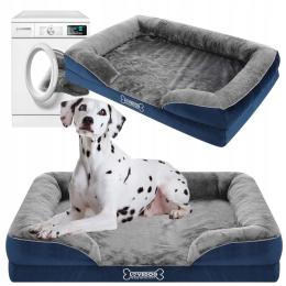 Legowisko dla Psa Ortopedyczne Duże XL 100x75 Pokrowiec na Zamek, Kanapa
