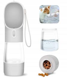Turystyczna Butelka Na Karmę I Wodę Dla Psa I Kota Podróżna Poidło 2W1