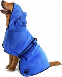 Szlafrok z kapturem dla Psa Szybkoschnący Kolor Niebieski Rozm. L