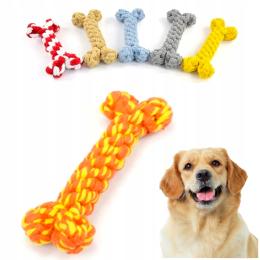 Szarpak Dla Psa Kota Zabawka Gryzak Sznur Bawełna Kość Mocny Duży 15cm