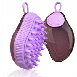 Szczotka dla kota psa z Pojemnikiem Na Płyn na wodę Masażer do mycia fiolet