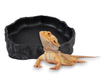 Miska do terrarium na wodę lub pokarm 19x17x4cm Czarna Repti Planet