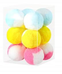Piłeczki dla kota miękkie pluszowe kolorowe 12 sztuk zestaw