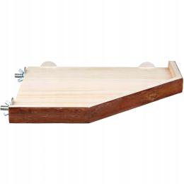 Trixie Półka drewniana narożna przykręcana królika gryzoni ptaków 33x33 cm