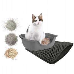 Mata pod kuwetę wycieraczka dla kota Diamentiq Czarna 45x60