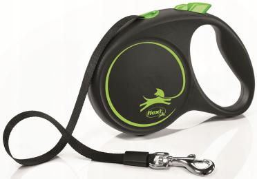 Smycz automatyczna Flexi Black Design M zielona taśma 5 m