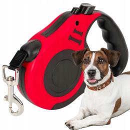 Smycz Automatyczna Dla Psa Taśma Z Blokadą Mocna Lekka Zwijana 5m 15kg