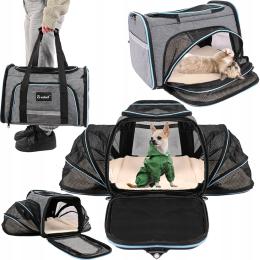 Transporter Torba Rozkładana Psa Kota Duży Usztywniany Otwory Lekki Duży XL