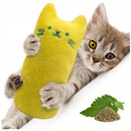 Zabawka Pluszowa dla Kota Żółty Misiek kocimiętka Interaktywna Przytulanka