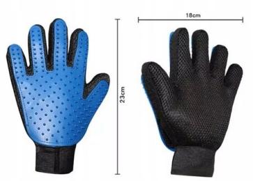 Rękawica Gumowa Szczotka do Czesania Sierści Zwierząt Psa Kota materiałowa