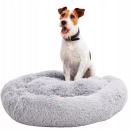 Legowisko dla psa kota Jakość Premium Pluszowa Chmurka szare popiel 80 cm