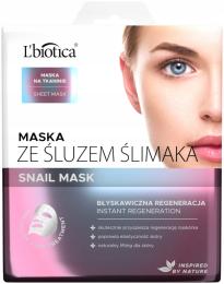 L'biotica Maska na tkaninie śluz ślimaka błyskawiczna regeneracja 23 ml