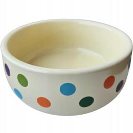 Kerbl Miska ceramiczna psa kota królika na karmę wodę kremowa groszki 300ml