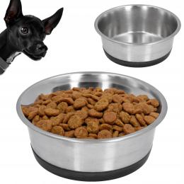 Miska Dla Psa antypoślizgowa metalowa 1,1l na karmę wodę ze stali nierdz.