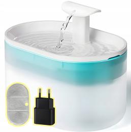 Fontanna Poidło Poidełko dla Kota 2.1L Cicha Filtr+Zasilacz Biała