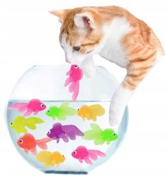 Zabawka Dla Kota Pływające Silikonowe Małe Rybki Do Wyławiania Wędkowanie